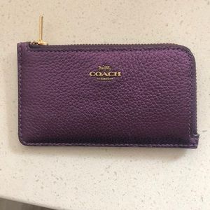 Coach card case with zipper